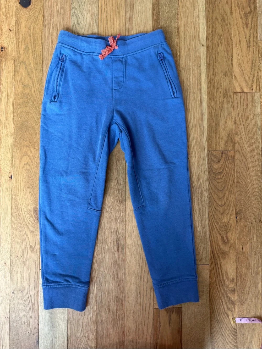 Crewcuts Boys Blue Jogger Sweatpants Drawstring Zip Pockets Size M 8-9